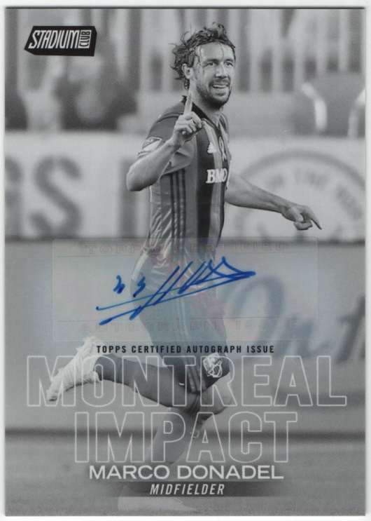 2018 Topps Stadium Club MLS Soccer Autographs Black and White #4 Marco Donadel AUTO 